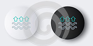 Line Waves of water and evaporation icon isolated on grey background. Colorful outline concept. Vector