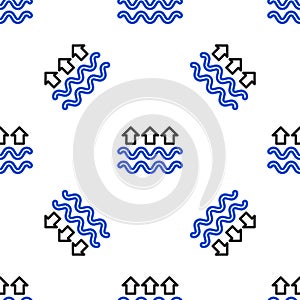 Line Waves of water and evaporation icon isolated seamless pattern on white background. Colorful outline concept. Vector