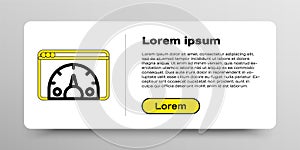 Line Web analytics information and development website statistic icon isolated on white background. Analysis, management