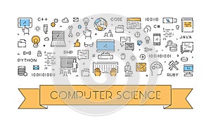 Line web banner for computer science