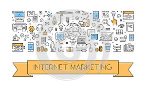 Line web banner for internet marketing