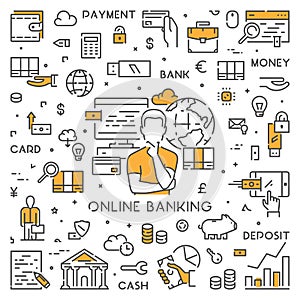 Line web banner for online banking