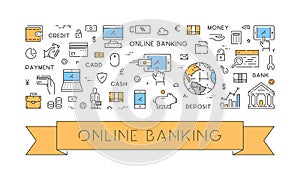 Line web banner for online banking