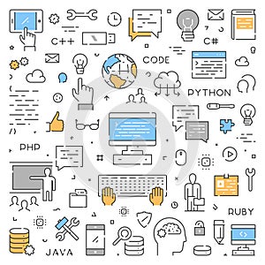 Line web concept for computer science