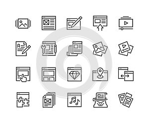 Line Web Content Icons