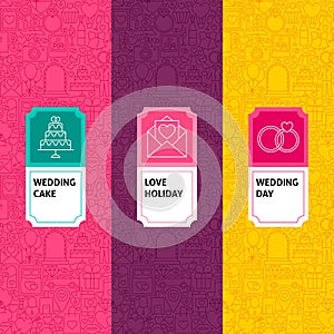 Line Wedding Patterns Set