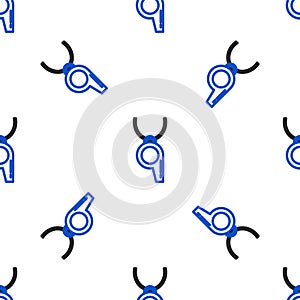 Line Whistle icon isolated seamless pattern on white background. Referee symbol. Fitness and sport sign. Colorful