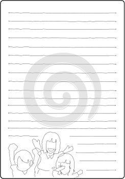 line white papernote background