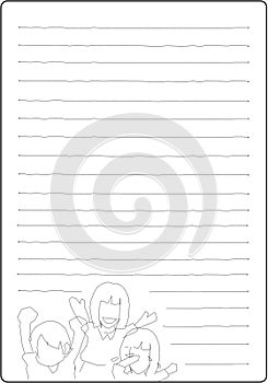 line white papernote background