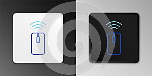 Line Wireless computer mouse system icon isolated on grey background. Internet of things concept with wireless