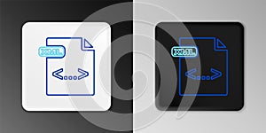 Line XML file document. Download xml button icon isolated on grey background. XML file symbol. Colorful outline concept