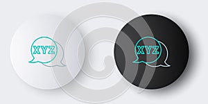 Line XYZ Coordinate system icon isolated on grey background. XYZ axis for graph statistics display. Colorful outline