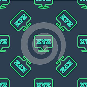 Line XYZ Coordinate system icon isolated seamless pattern on blue background. XYZ axis for graph statistics display