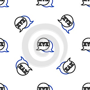 Line XYZ Coordinate system icon isolated seamless pattern on white background. XYZ axis for graph statistics display