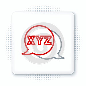 Line XYZ Coordinate system icon isolated on white background. XYZ axis for graph statistics display. Colorful outline