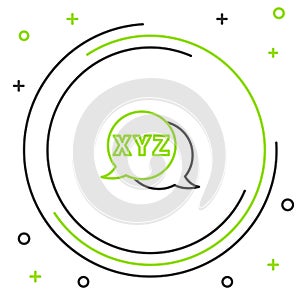 Line XYZ Coordinate system icon isolated on white background. XYZ axis for graph statistics display. Colorful outline