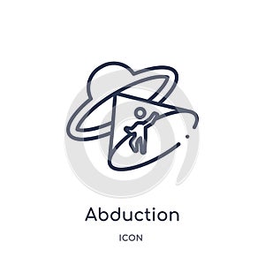 Linear abduction icon from Astronomy outline collection. Thin line abduction vector isolated on white background. abduction trendy