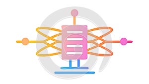 Linear Abstract Network Structure for Data Flow, vector design Generative AI