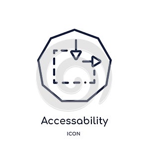 Linear accessability icon from Interface outline collection. Thin line accessability icon isolated on white background.