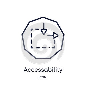 Linear accessability icon from Interface outline collection. Thin line accessability icon isolated on white background. photo