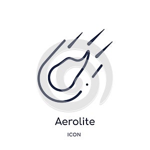 Linear aerolite icon from Astronomy outline collection. Thin line aerolite vector isolated on white background. aerolite trendy