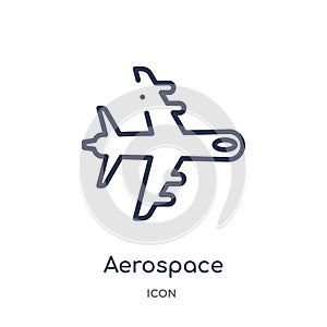 Linear aerospace icon from Astronomy outline collection. Thin line aerospace vector isolated on white background. aerospace trendy