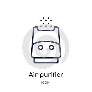 Linear air purifier icon from Electronic devices outline collection. Thin line air purifier vector isolated on white background.