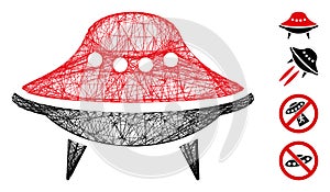 Linear Alien Spaceship Vector Mesh