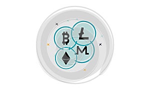 Linear altcoin icon from Cryptocurrency economy and finance collection. color altcoin icon vector isolated on white background.