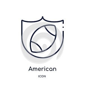 Linear american football team emblem icon from American football outline collection. Thin line american football team emblem