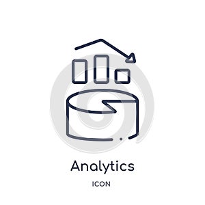 Linear analytics icon from Digital economy outline collection. Thin line analytics vector isolated on white background. analytics