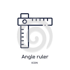 Linear angle ruler icon from Construction outline collection. Thin line angle ruler vector isolated on white background. angle