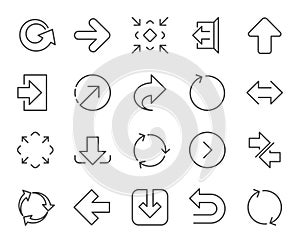 Linear Arrow icons. Download, Synchronize.