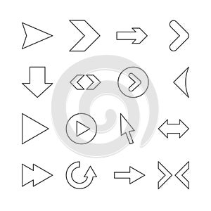 Linear arrow icons.