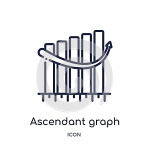 Linear ascendant graph icon from Business outline collection. Thin line ascendant graph icon isolated on white background. photo