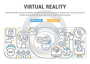 Linear Banner of the Virtual Reality.