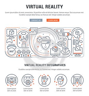 Linear Banner of the Virtual Reality.