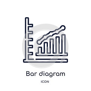 Linear bar diagram icon from Business outline collection. Thin line bar diagram icon isolated on white background. bar diagram