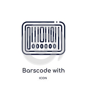 Linear barscode with zeros icon from Commerce outline collection. Thin line barscode with zeros icon isolated on white background