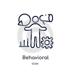 Linear behavioral competency icon from Human resources outline collection. Thin line behavioral competency icon isolated on white