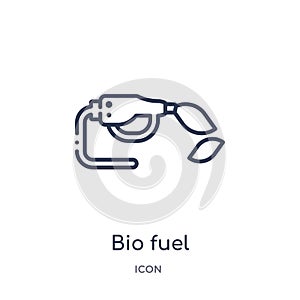 Linear bio fuel icon from Ecology outline collection. Thin line bio fuel vector isolated on white background. bio fuel trendy