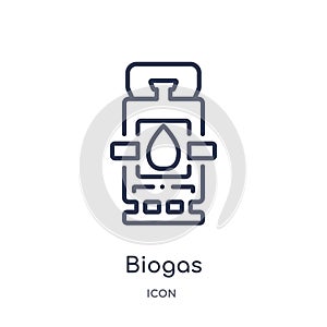 Linear biogas icon from Ecology outline collection. Thin line biogas vector isolated on white background. biogas trendy