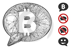 Linear Bitcoin Message Balloon Vector Mesh photo