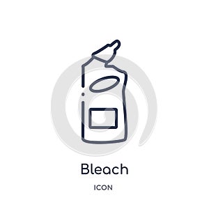 Linear bleach icon from Cleaning outline collection. Thin line bleach vector isolated on white background. bleach trendy