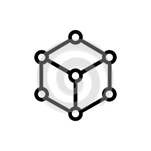 Linear blockchain technology modern icon design. Vector.