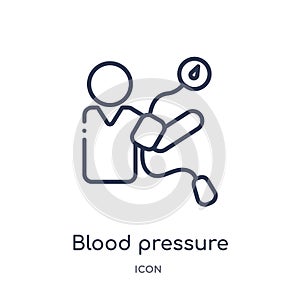Linear blood pressure icon from Medical outline collection. Thin line blood pressure icon isolated on white background. blood