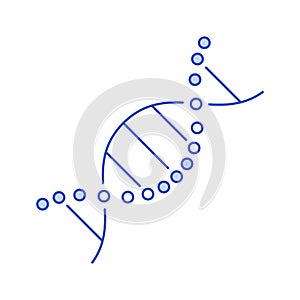 linear blue dna molecule icon