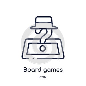 Linear board games with roles icon from Entertainment outline collection. Thin line board games with roles icon isolated on white