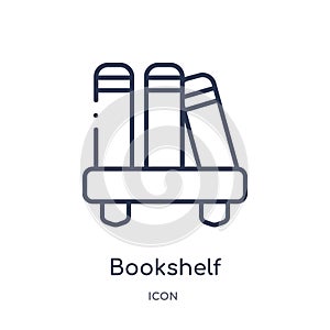 Linear bookshelf icon from Education outline collection. Thin line bookshelf vector isolated on white background. bookshelf trendy