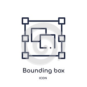Linear bounding box icon from Geometric figure outline collection. Thin line bounding box icon isolated on white background.